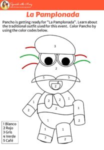 Coloring sheet with puppet Pancho